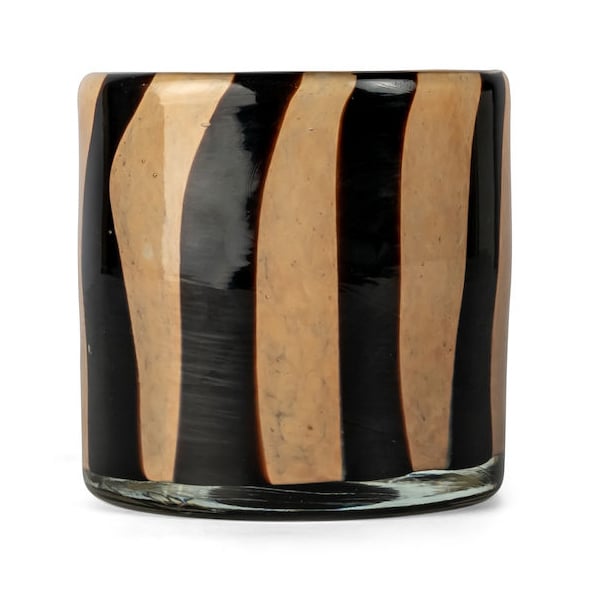 Byon Calore Windlicht XS o10cm Black-beige | Skandinavisches Design | Teelichthalter, Windlichter & Kerzenschalen | Schwarz