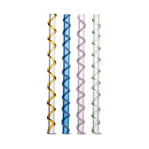 Byon Celebrate Strohhalm 4er Pack Blau-amber-rosa-grün