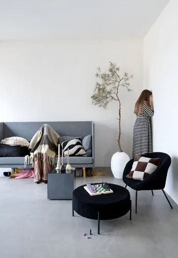 Check Wolldecke - Mixed beige - Byon