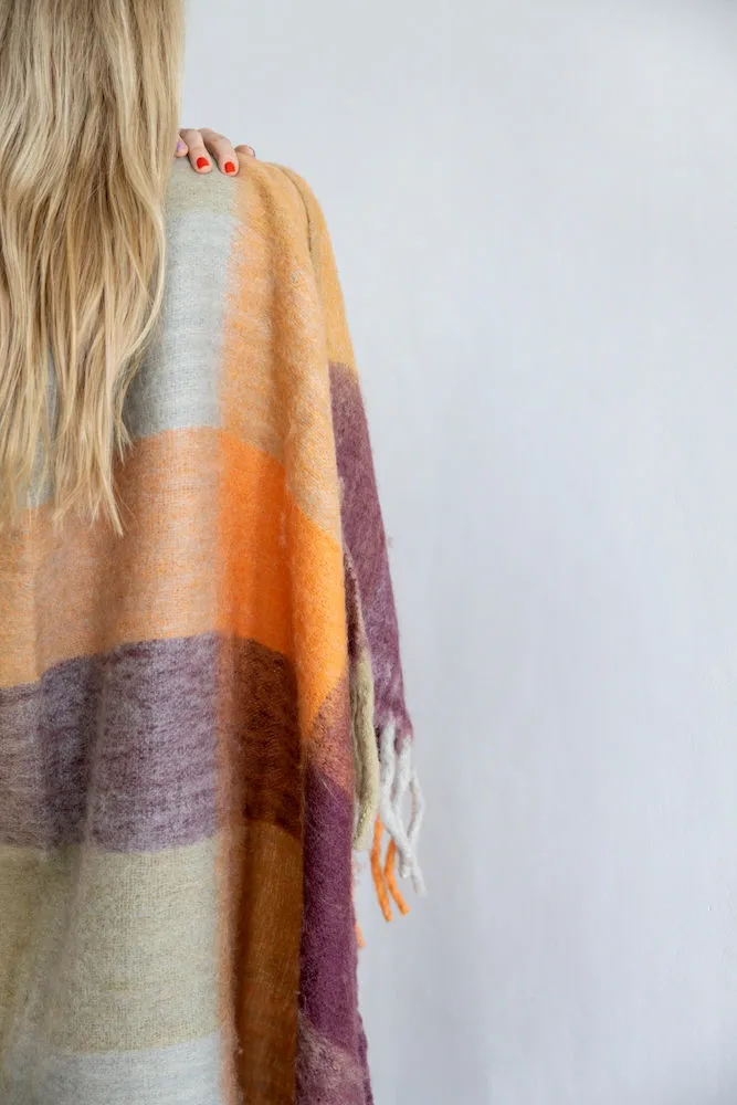 Check Wolldecke, Mixed orange Byon