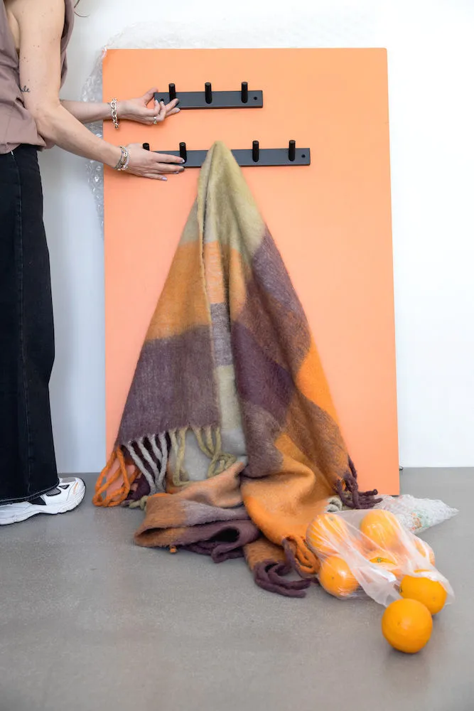 Check Wolldecke, Mixed orange Byon