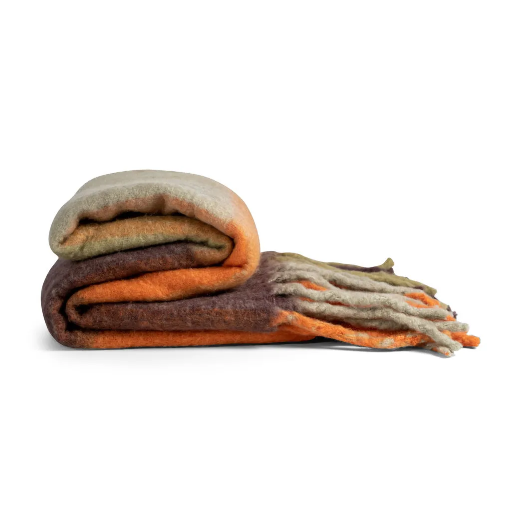 Check Wolldecke, Mixed orange Byon