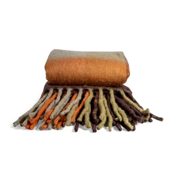 Check Wolldecke - Mixed orange - Byon