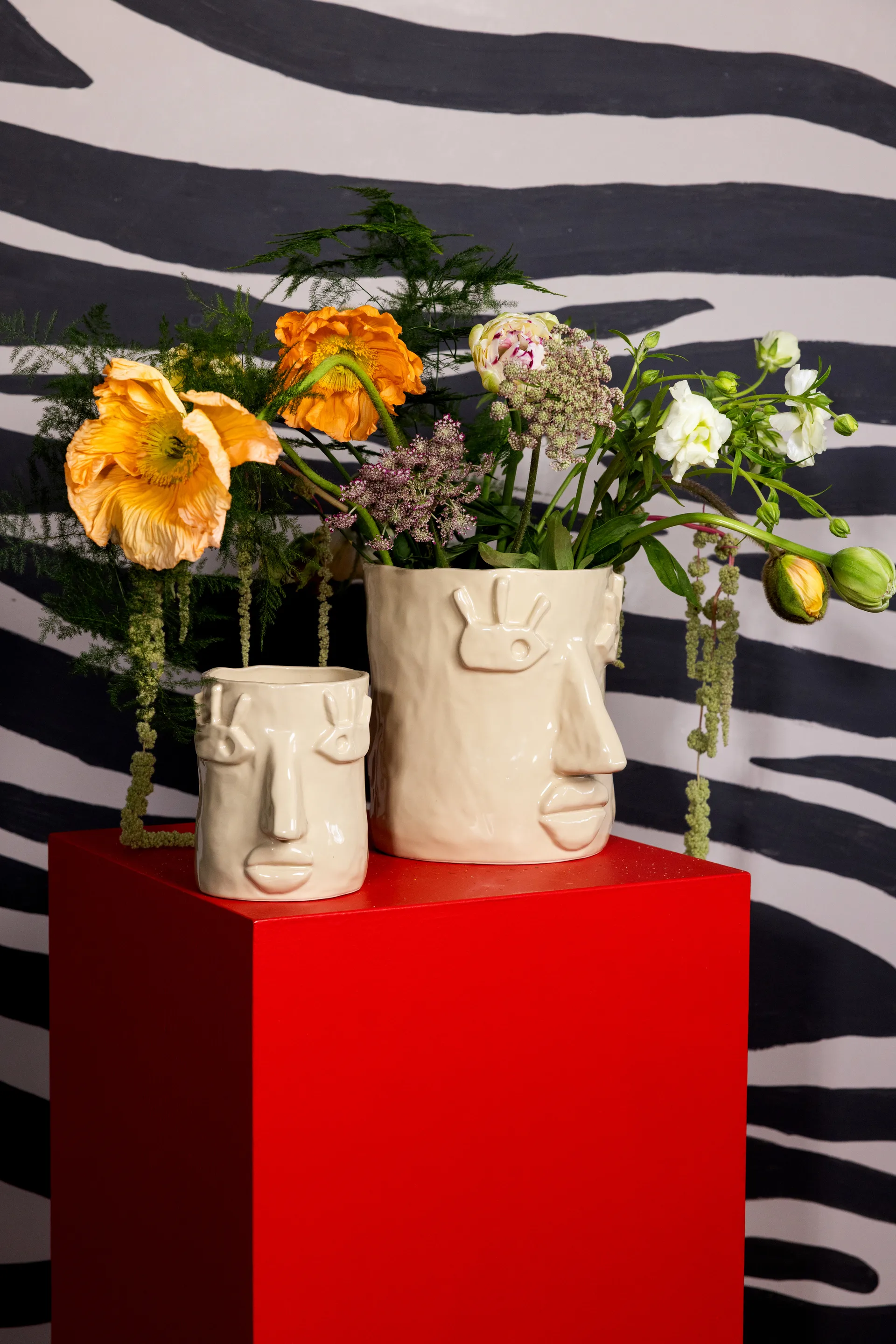 Facy Blumentopf L 24x19x22 cm, Beige Byon