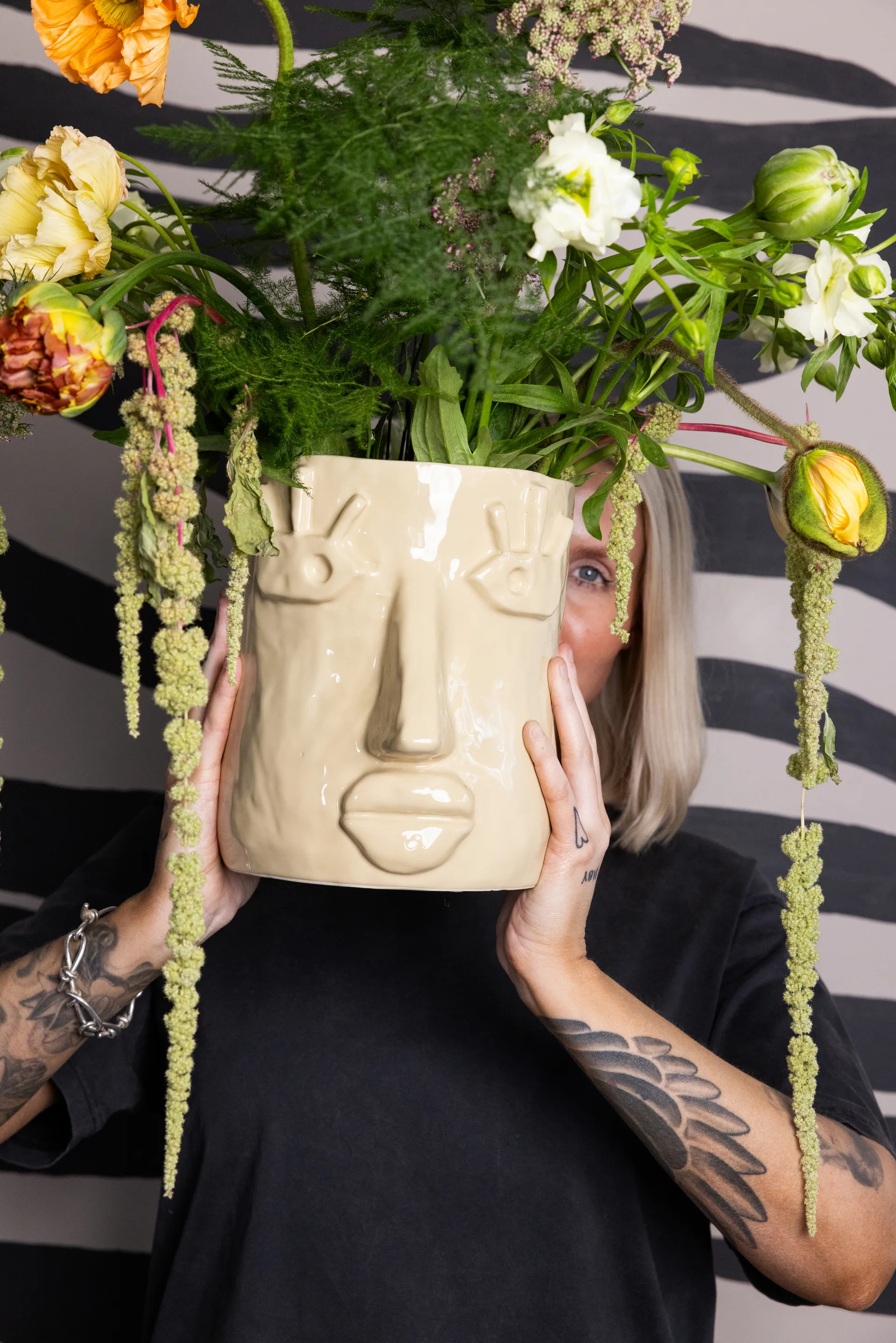 Facy Blumentopf L 24x19x22 cm, Beige Byon