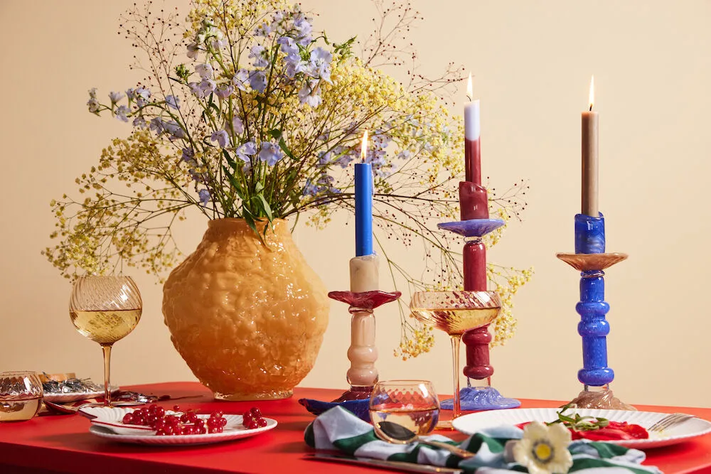 Lara Kerzenständer M 26 cm, Blau Byon