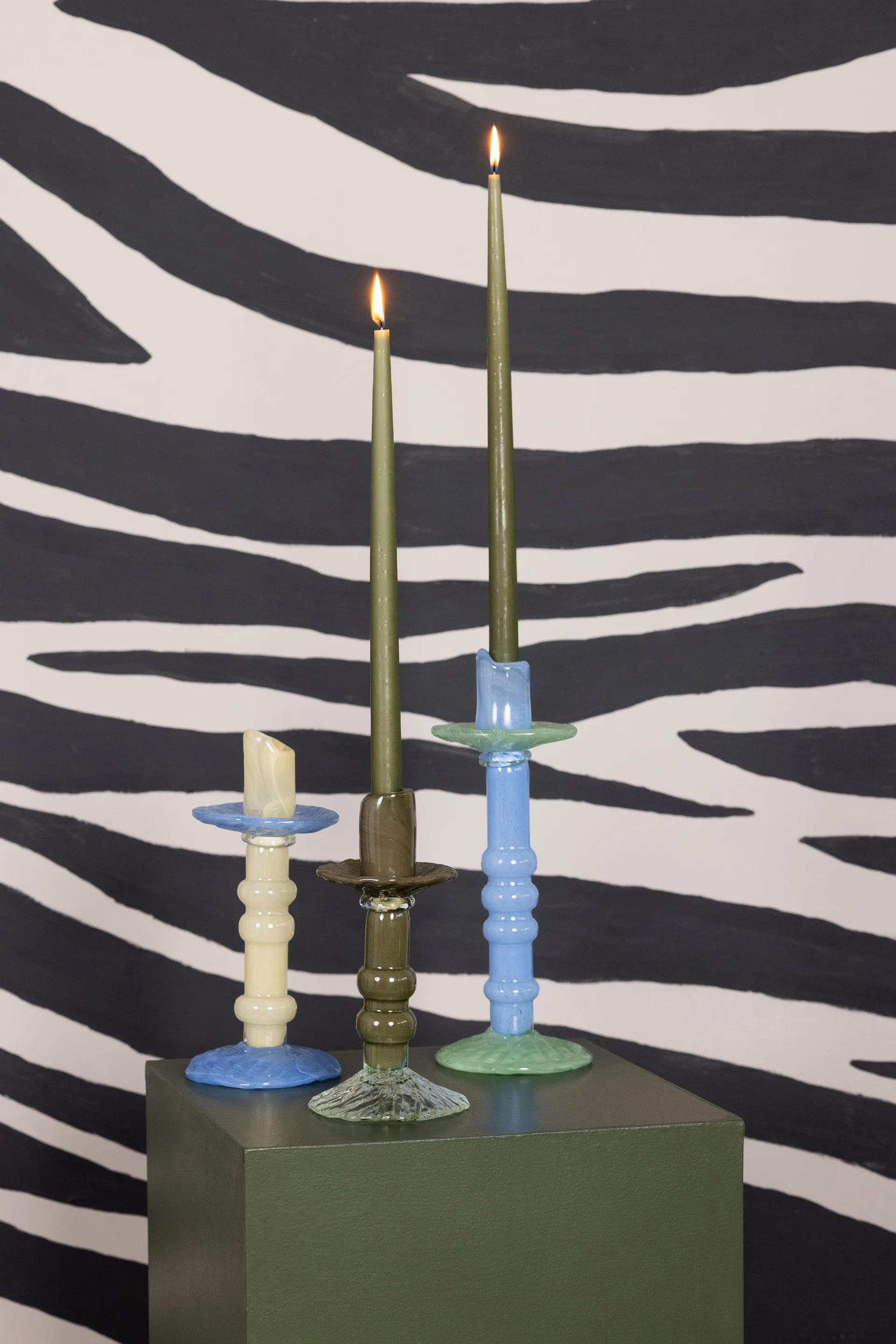 Lara Kerzenständer S 22 cm, Grün-klar Byon