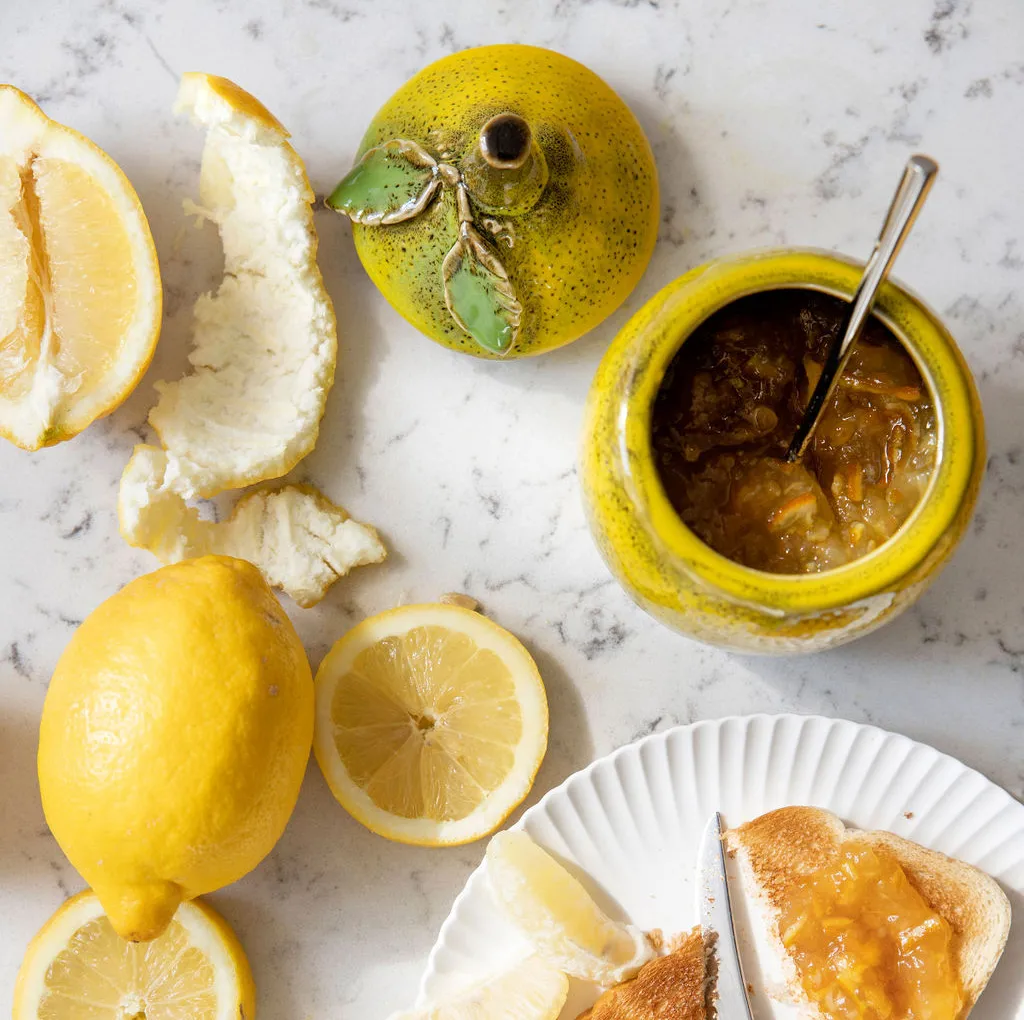 Lemon jam Schale mit Deckel 15,5cm, Gelb Byon