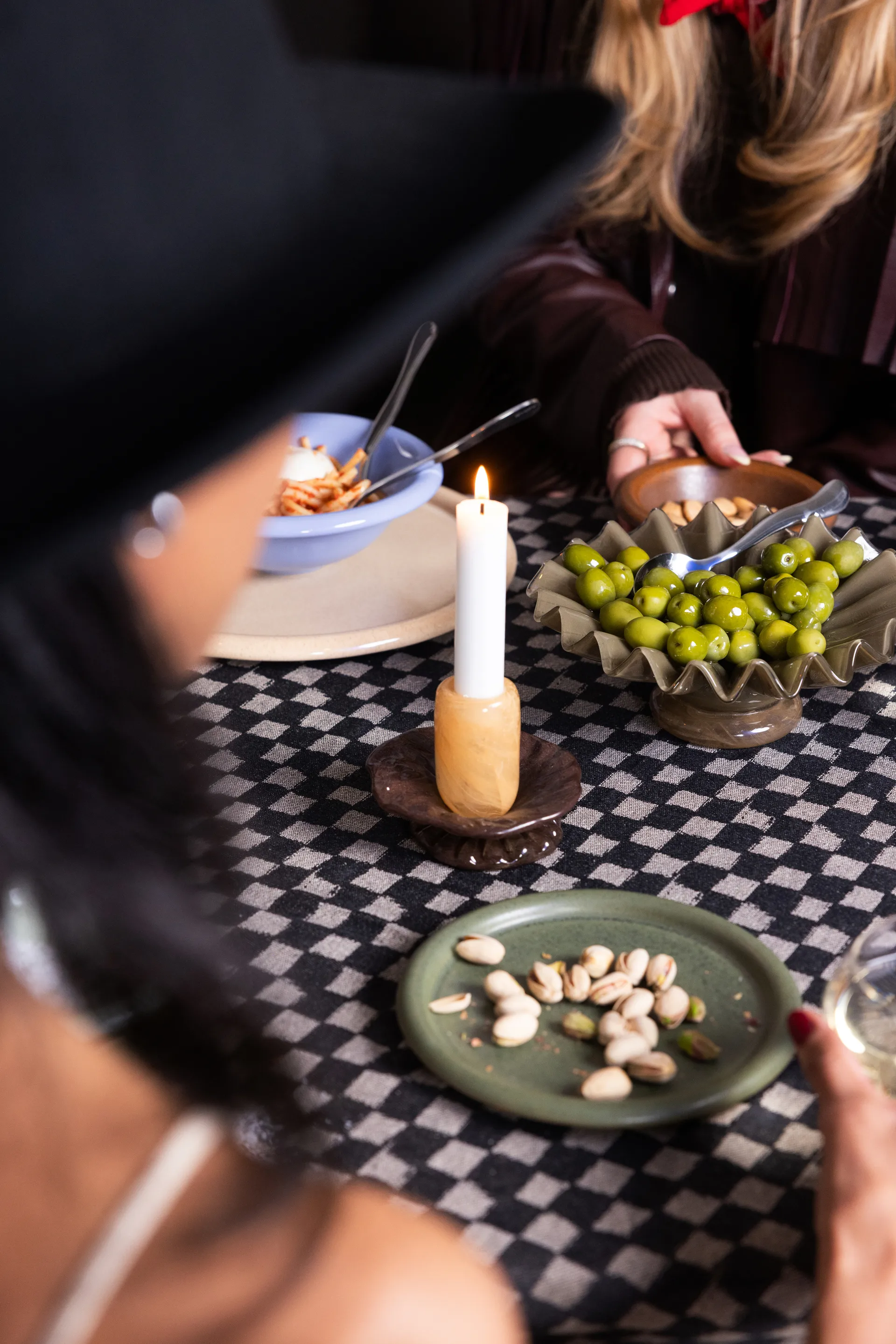 Lori Schale M Ø18cm, Grün-beige Byon