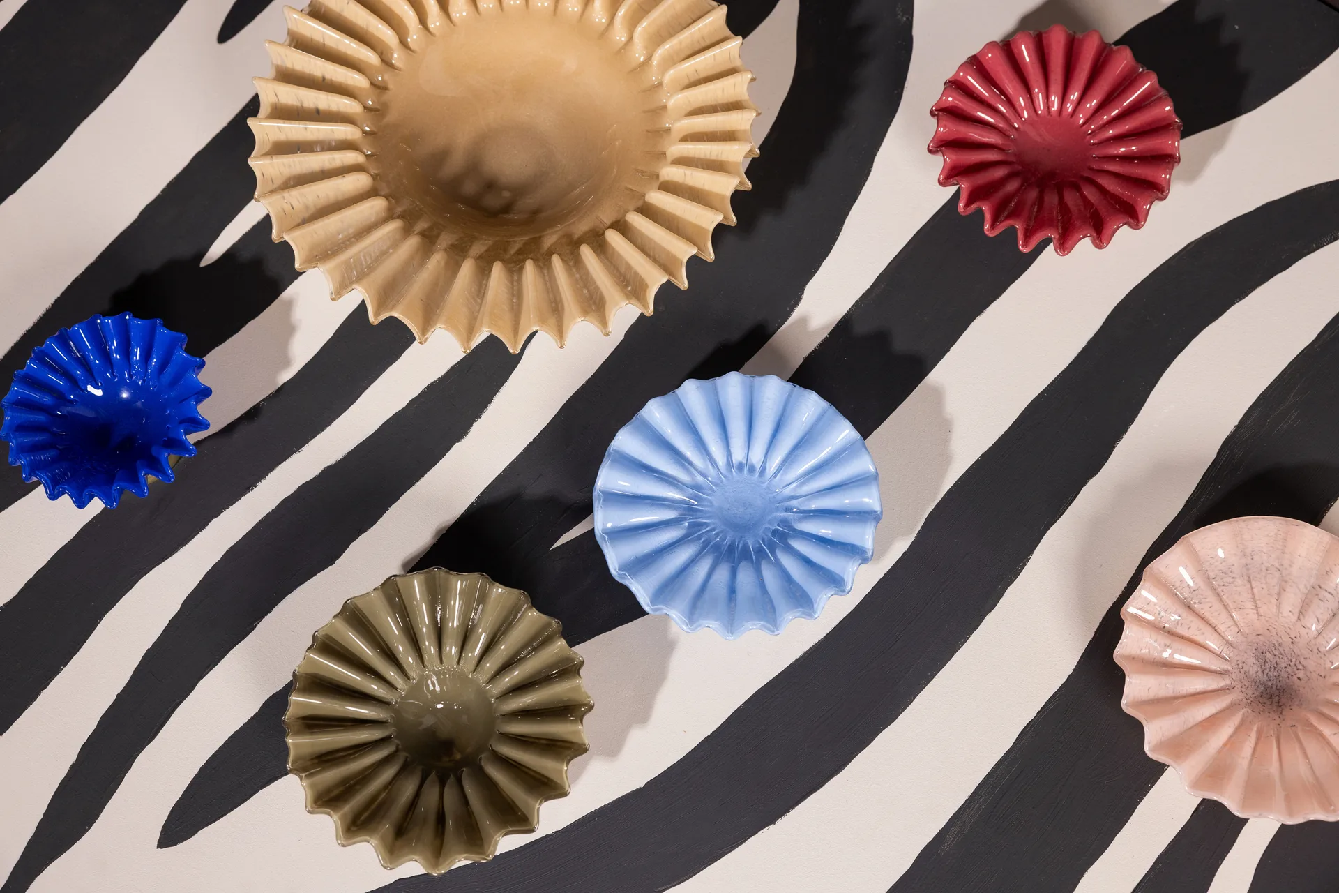 Lori Schale M Ø18cm, Grün-beige Byon