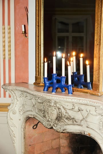 Luca Kerzenhalter 12 x 30cm - Blau - Byon