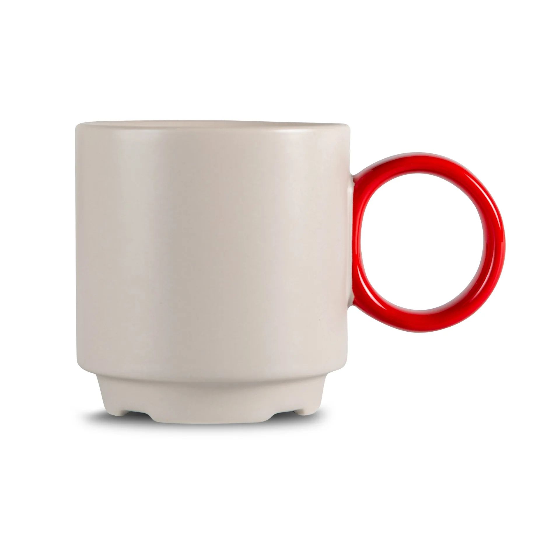 Noor Tasse Ø7,5cm, Grau-rot Byon