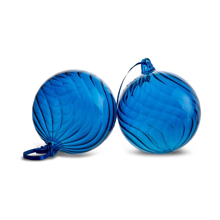Opacity Weihnachtsbaumkugel M Ø8 cm 2er-Pack - Blau - Byon