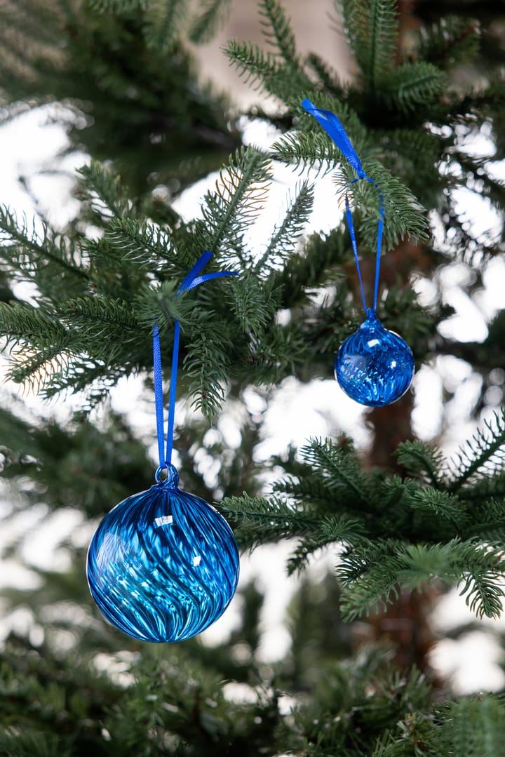 Opacity Weihnachtsbaumkugel M Ø8 cm 2er-Pack, Blau Byon