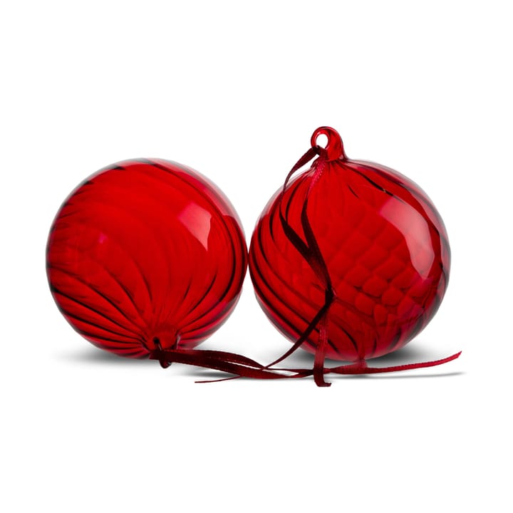 Opacity Weihnachtsbaumkugel M Ø8 cm 2er-Pack - Rot - Byon