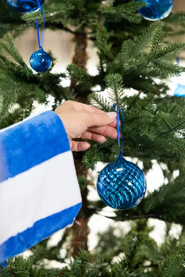 Opacity Weihnachtsbaumkugel XS Ø4 cm 4er-Pack - Blau - Byon