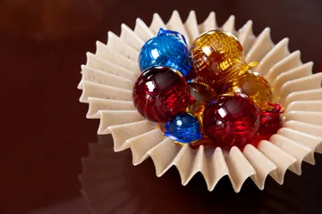 Opacity Weihnachtsbaumkugel XS Ø4 cm 4er-Pack - Blau - Byon