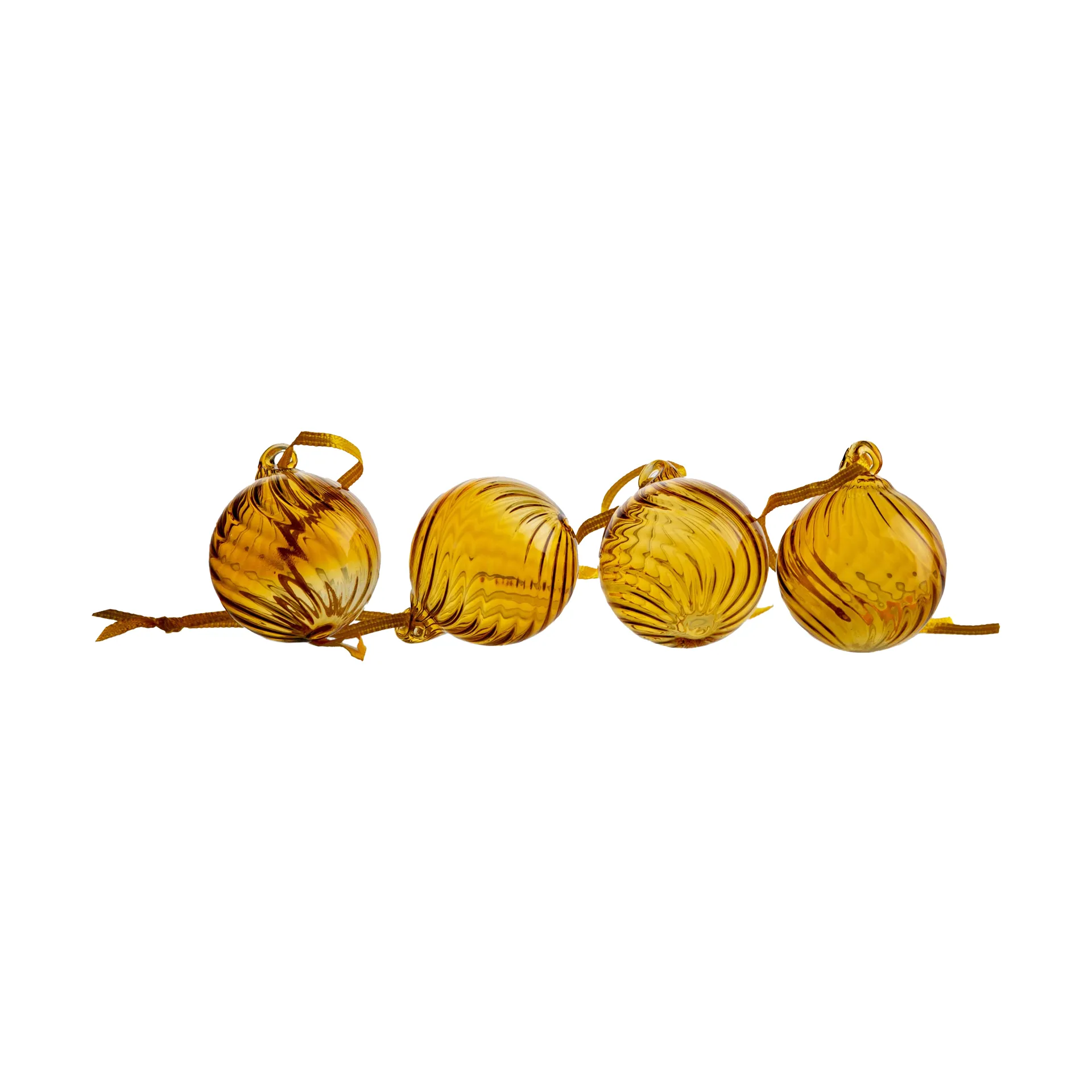 Opacity Weihnachtsbaumkugel XS Ø4 cm 4er-Pack, Gelb Byon