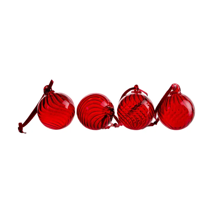 Opacity Weihnachtsbaumkugel XS Ø4 cm 4er-Pack - Rot - Byon