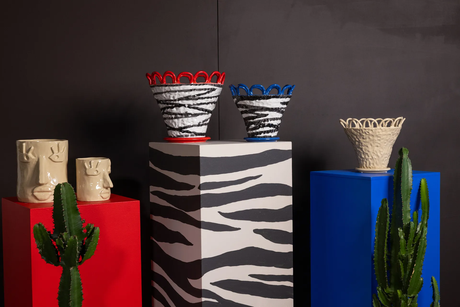 Patty Topf S Ø25 cm, Zebra-blau Byon