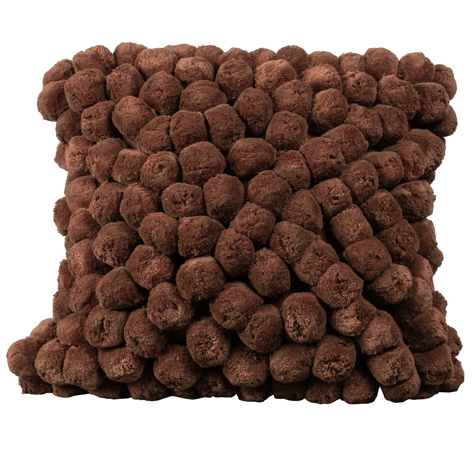 Pom Pom Kissen 45 x 45cm, Braun Byon