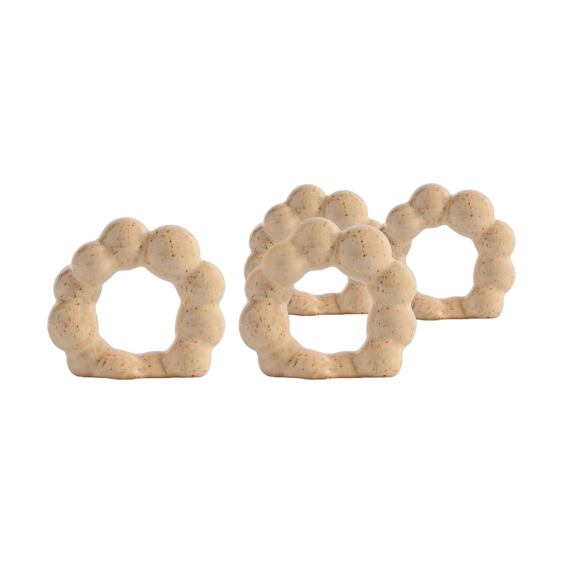 Porto Serviettenring 4‑er Pack, Beige Byon