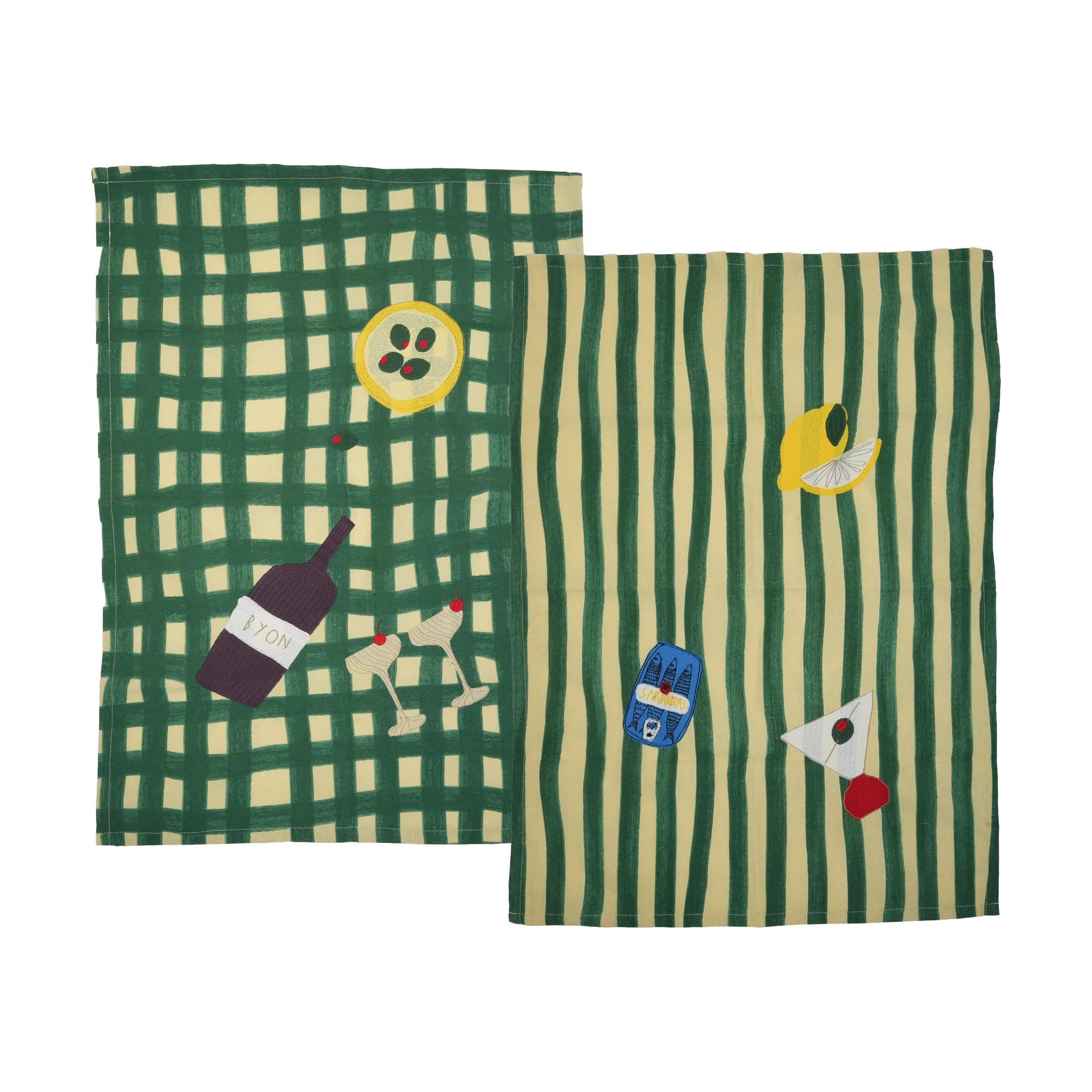 Sera Küchentuch 2er-Pack, Grün, 50x70 cm Byon
