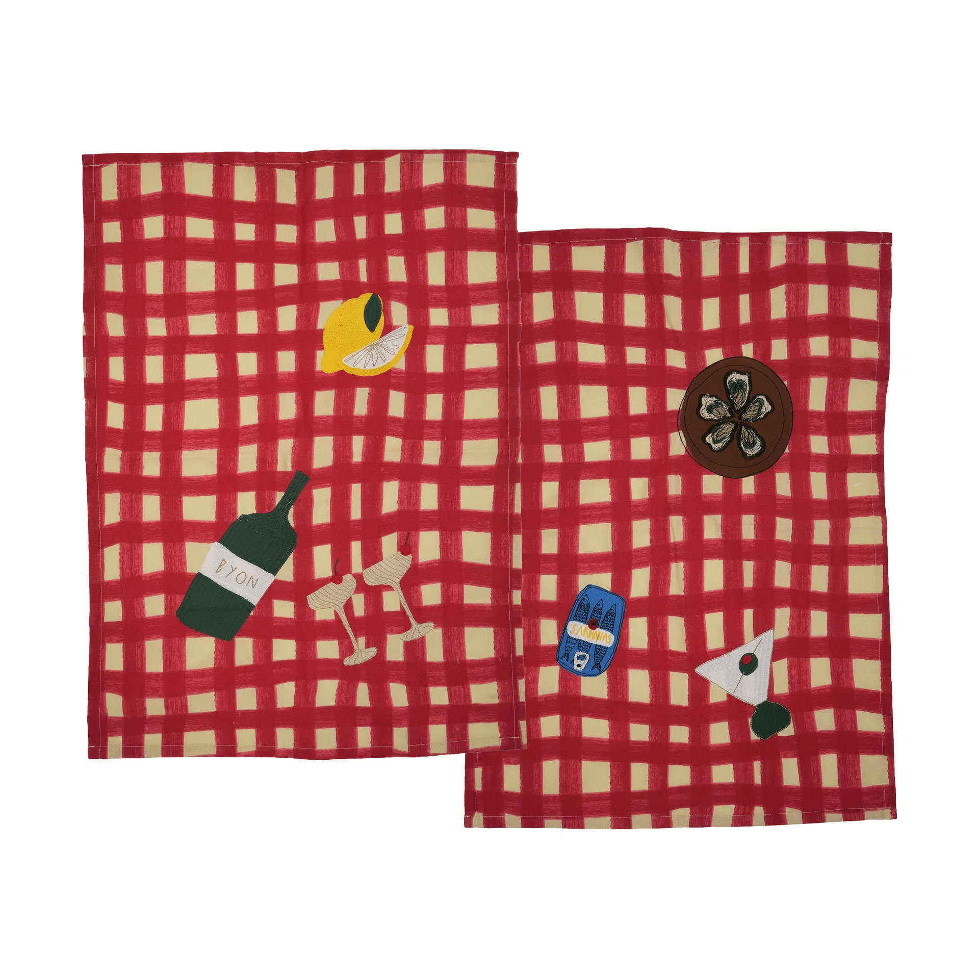 Sera Küchentuch 2er-Pack, Rot, 50x70 cm Byon