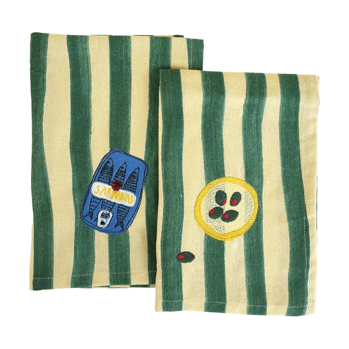 Sera Servietten 2er-Pack - Grün, 45x45 cm - Byon