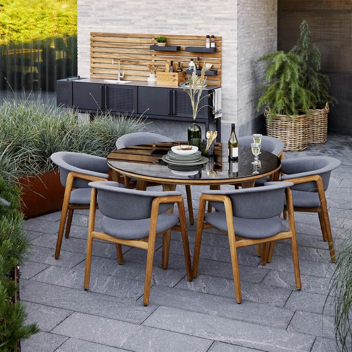 Aspect Esstisch rund, Smokey Black-Teak Cane-line