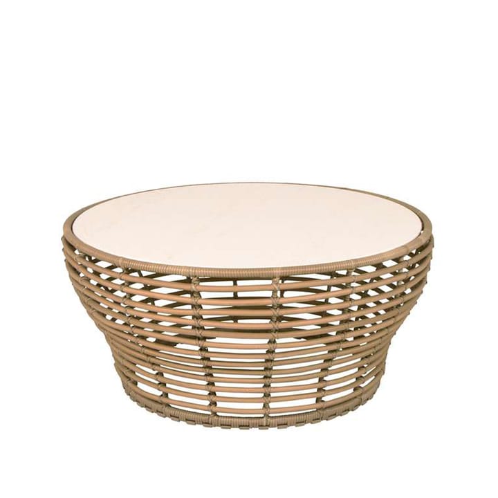 Basket Couchtisch - Travertine, groß, natürlich geflochtenes Untergestell - Cane-line
