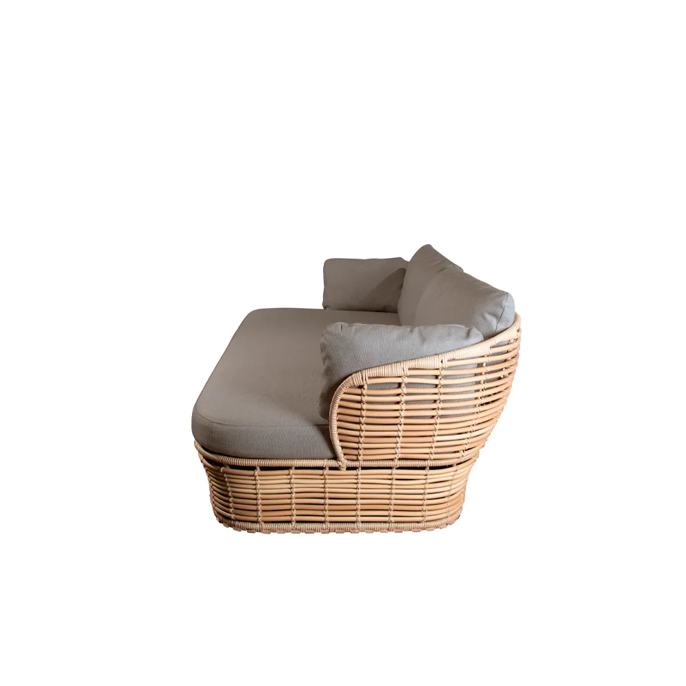 Basket Sofa 2-Sitzer, Natural, taupefarbene kissen Cane-line