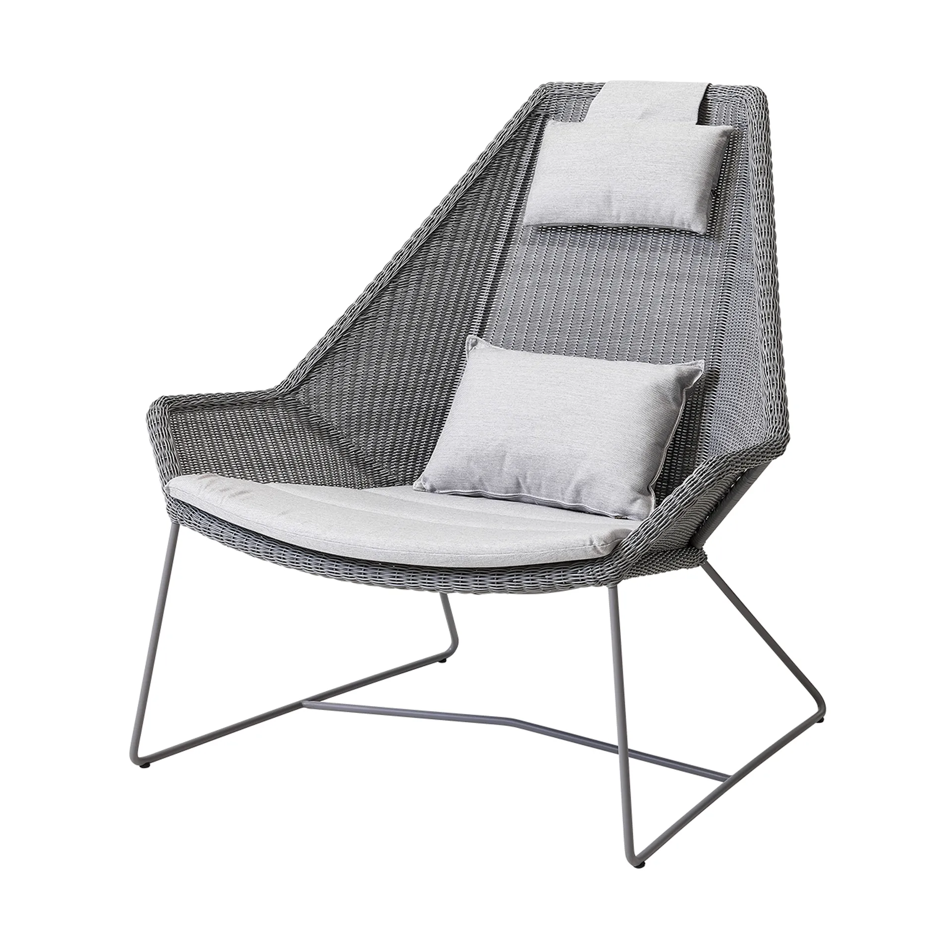 Breeze Lounge-Sesselsitzgruppe mit hoher Rückenlehne, Cane-line Matt Light Grey Cane-line