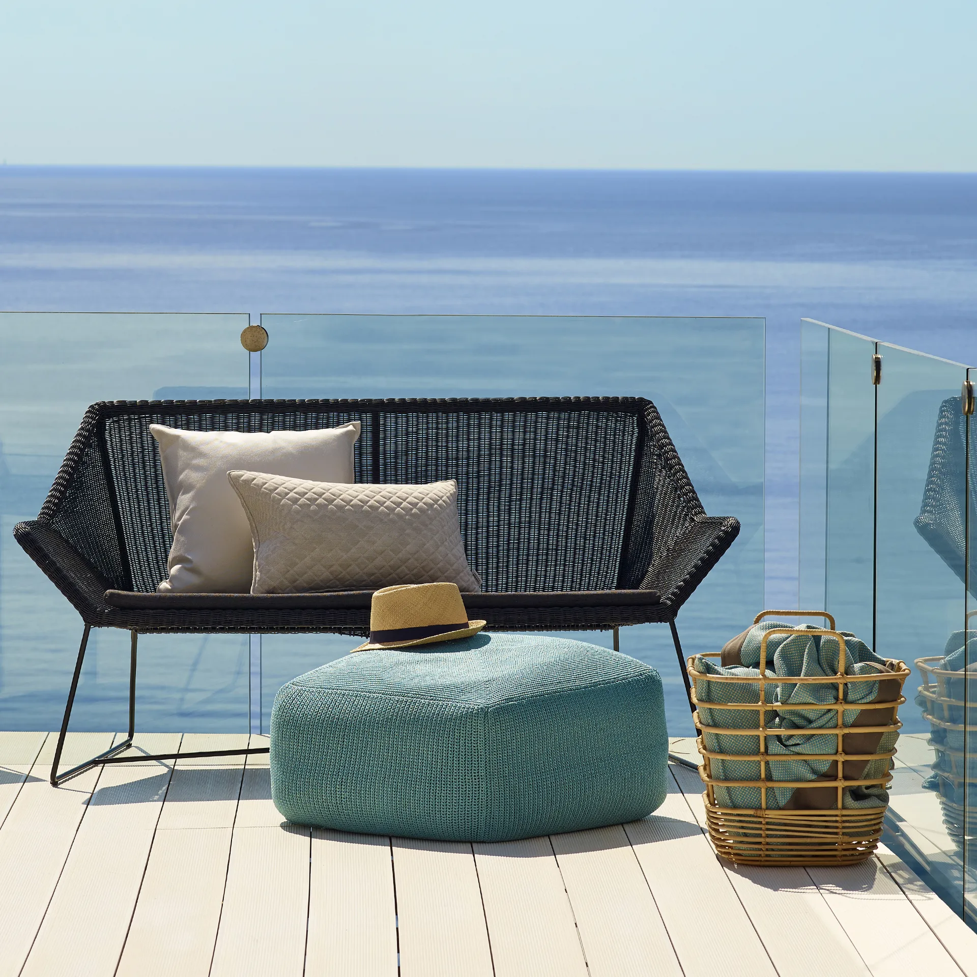 Breeze Sofa 2-Sitzer Weave, Light Grey Cane-line