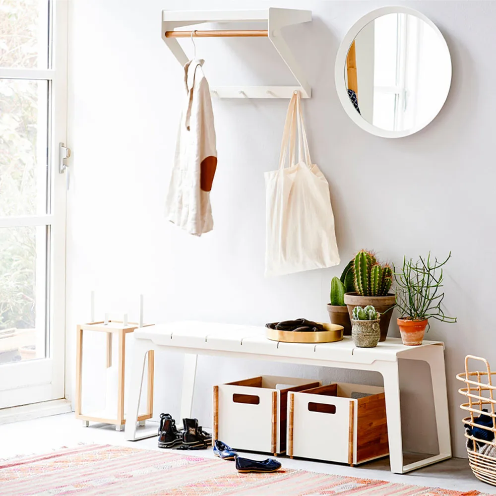 Copenhagen City Hutablage, White, Teak Cane-line