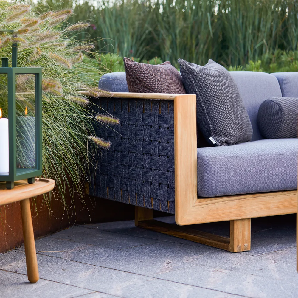 Ecksofa 3-Sitzer, Dark Grey, Teak Cane-line