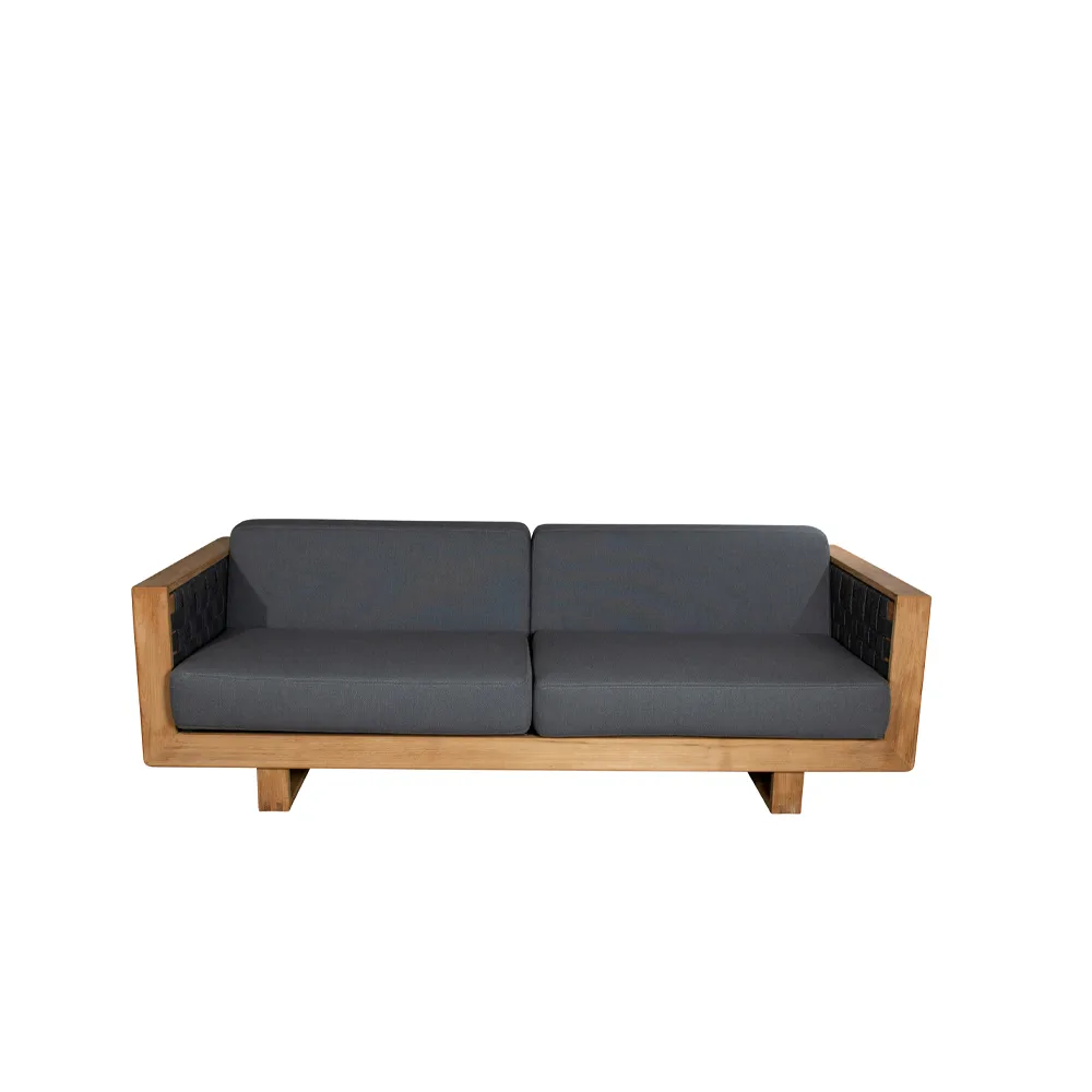 Ecksofa 3-Sitzer, Dark Grey, Teak Cane-line