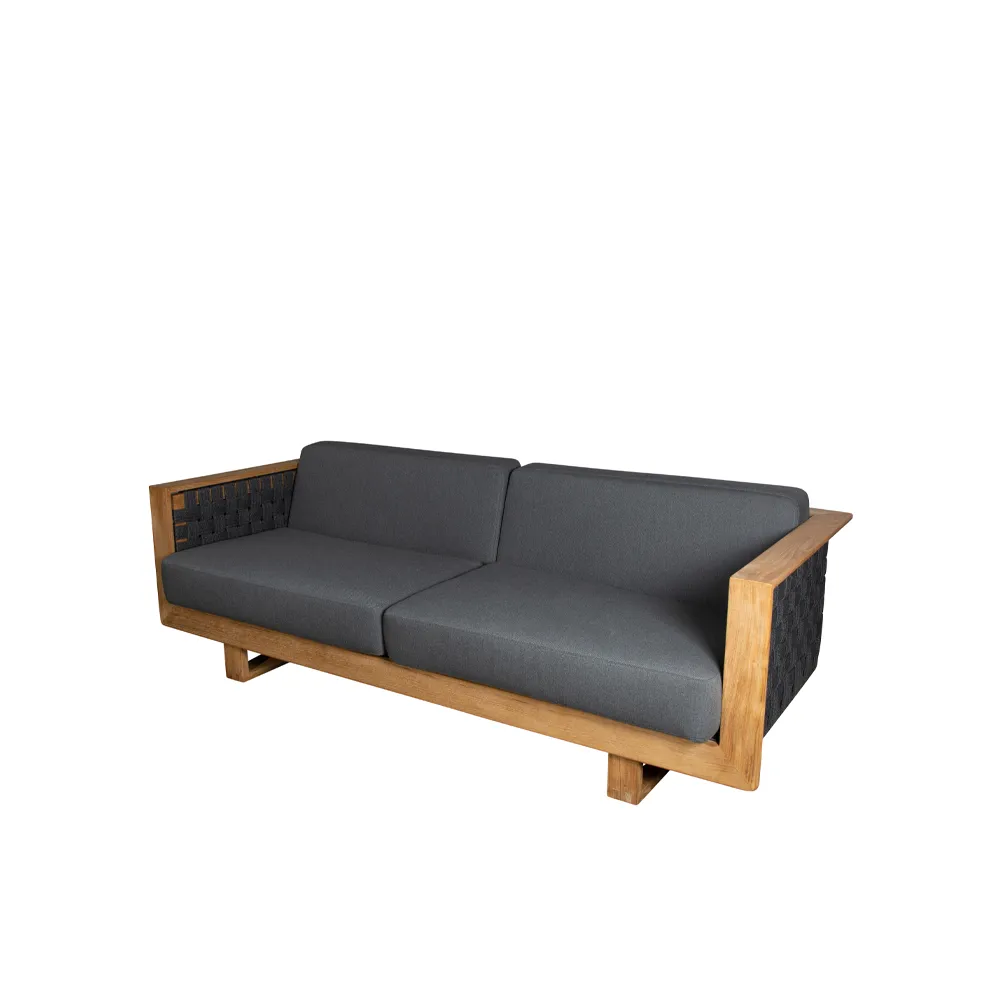 Ecksofa 3-Sitzer, Dark Grey, Teak Cane-line