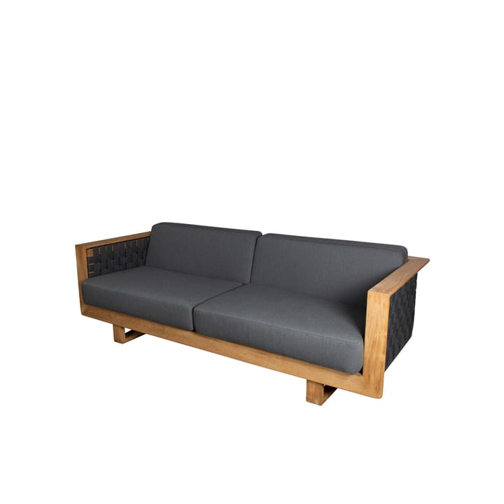 Ecksofa 3-Sitzer - Dark Grey, Teak - Cane-line