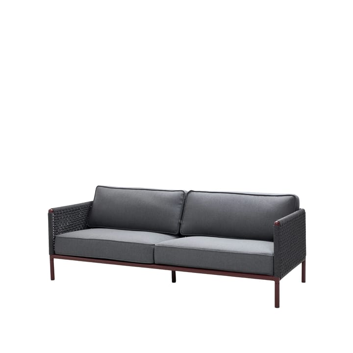 Encore 3-Sitzer Sofa - Cane-Line airtouch Bordeaux/Dark Grey - Cane-line