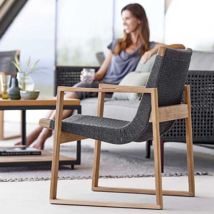 Endless Lounge-Sessel - Dark Grey, Teak Stativ - Cane-line