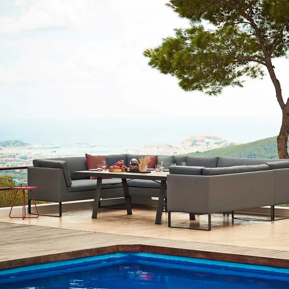 Flex Modulsofa, Grey, links, inkl. Kissen Cane-line