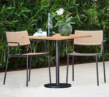 Go Café-Tisch Teak 72x72 cm - Lava Grey Stativ - Cane-line
