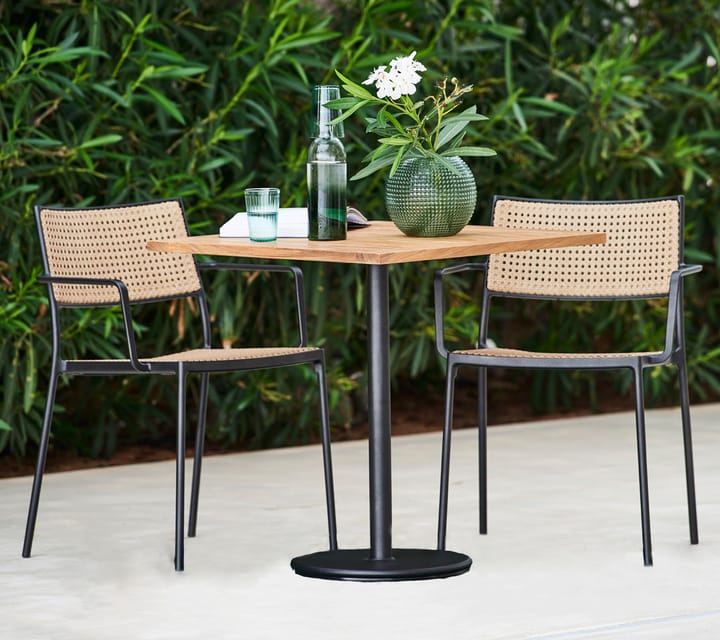 Go Café-Tisch Teak 72x72 cm, Lava Grey Stativ Cane-line
