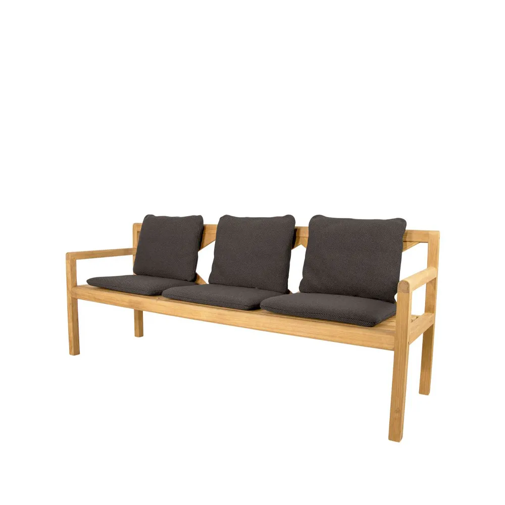 Grace 3-Sitzer Bank, Dark Grey, Teak Cane-line
