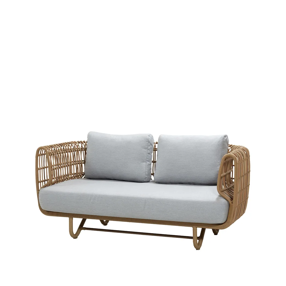 Cane-line Nest Sofa 2-Sitzer Natural, Cane-Line Matt Grau