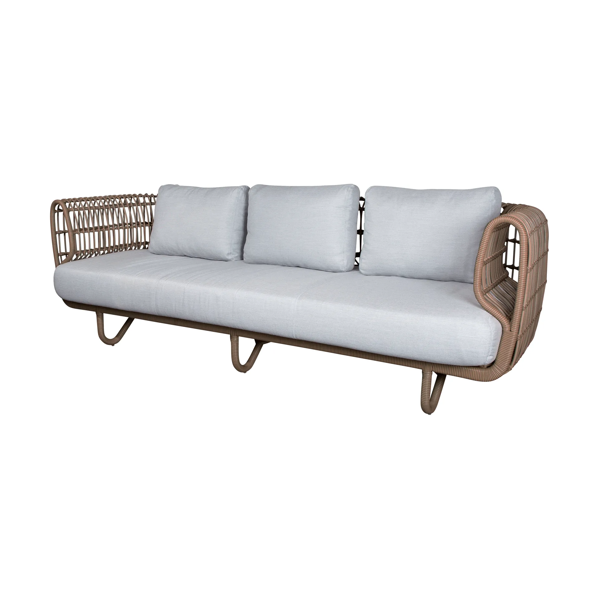 Nest Sofa 3-Sitzer Weave, Natural, Cane-Line Matt Light Grey Cane-line