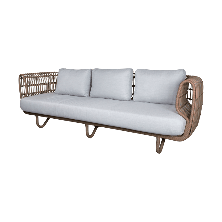 Nest Sofa 3-Sitzer Weave - Natural, Cane-Line Matt Light Grey - Cane-line