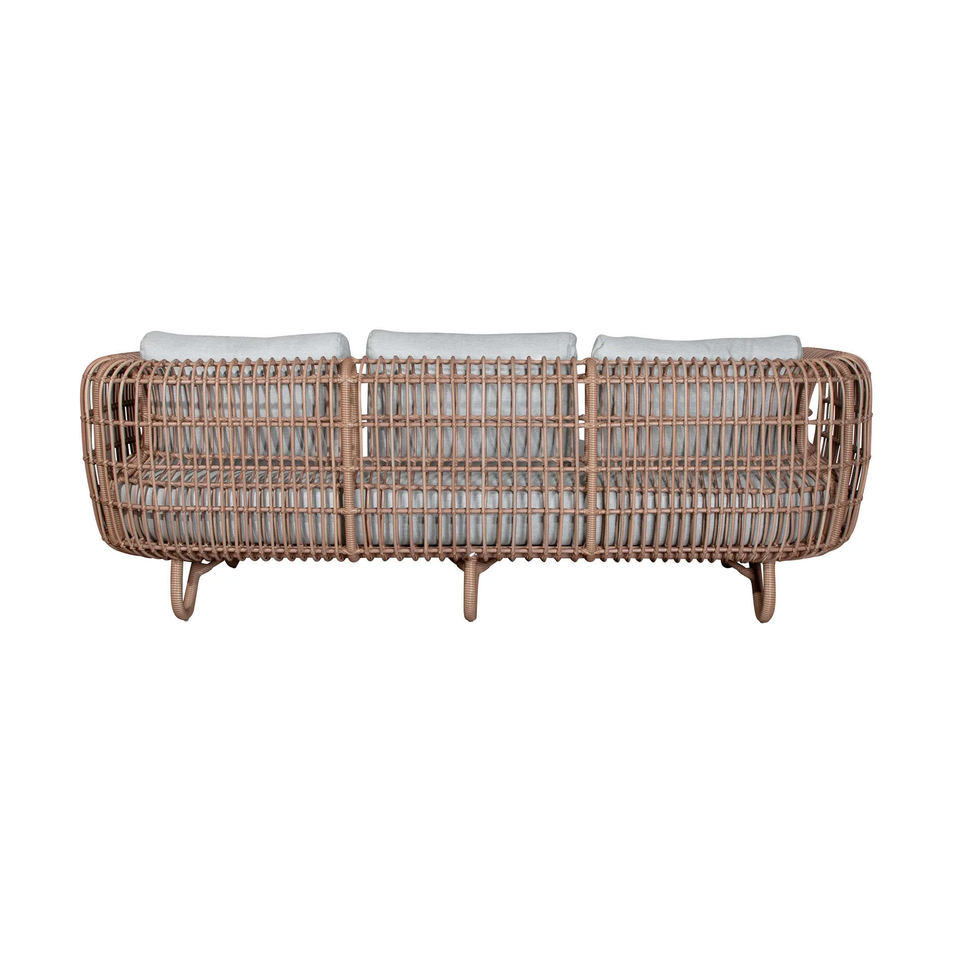 Nest Sofa 3-Sitzer Weave, Natural, Cane-Line Matt Light Grey Cane-line