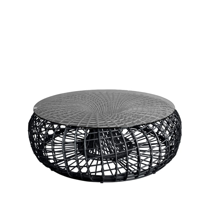 Nest Tisch/Hocker - Lava Grey, groß, inkl. Glasplatte - Cane-line